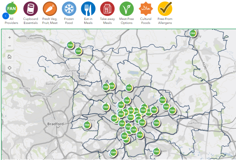 Emergency food support information in Leeds